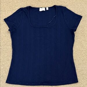 Cyrus Navy Short Sleeve Top Size L